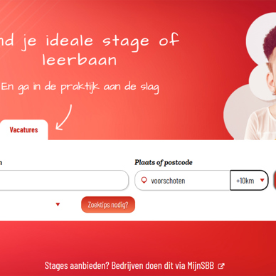 Startscherm van Stagemarkt.nl